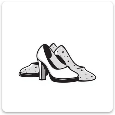 high-heeled pumps in pastel colors dd9fb0, ffc6d3, a3bfc9, c4bee2, f1b091, hand-drawn doodle style sticker