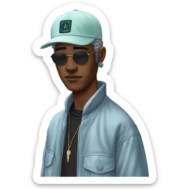 guy who is fashionable wears stone island and listens to vaporwave sticker