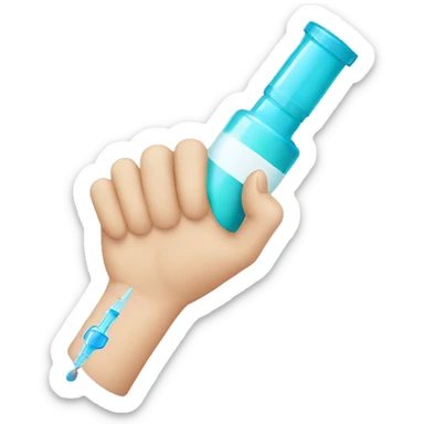A HAND WITH VACCIN INJECTION sticker