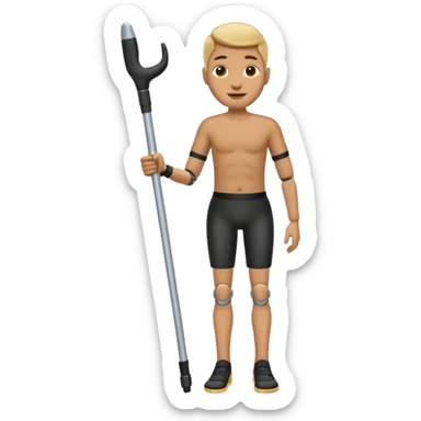 full body human emoji but with a prosthetic leg sticker