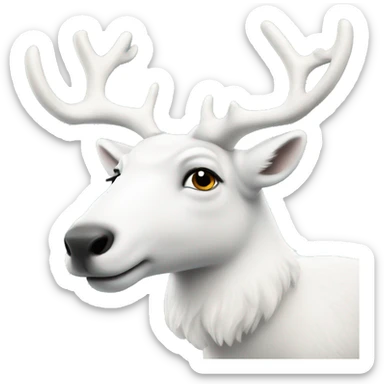 A white Arctic Reindeer  sticker