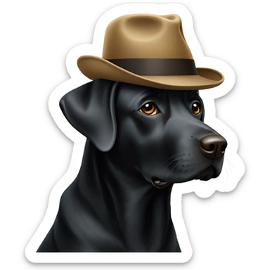 Black Labrador wearing hat  sticker