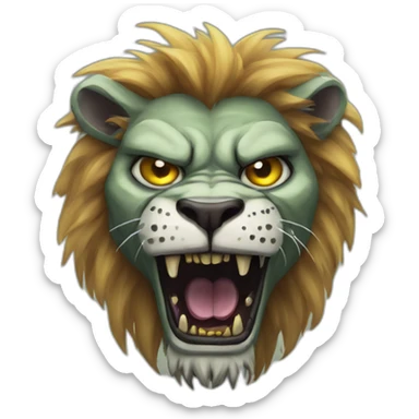 Zombie lion undead sticker