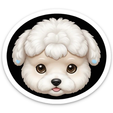 white baby Bichon Frise only face  sticker