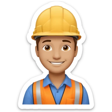 engineer wearing a hard hat side view sticker