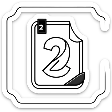 Minimalist badge with number 2, showing 50-79% attendance, simple design sticker