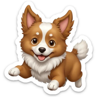 A dog flying sticker