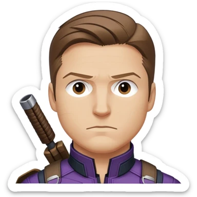 hawkeye clint barton portrait marvel, brown hair from captain america: civil war sticker