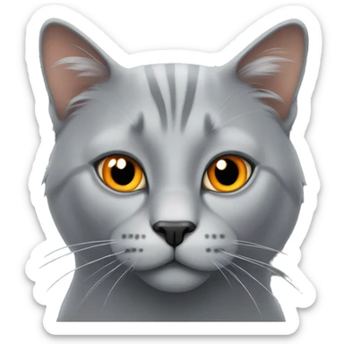 Grey big Britain kind cat with orange eyes sticker
