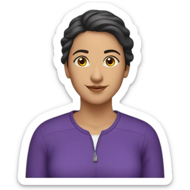 Armenian women in purple sweatshirt and congratulating  sticker