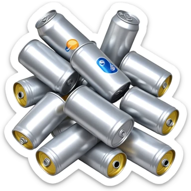 lot of empty Energy Drink Cans sticker