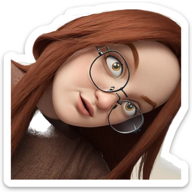 freckled girl with glasses sticker
