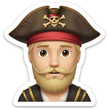 pirate blonde bearded man sticker