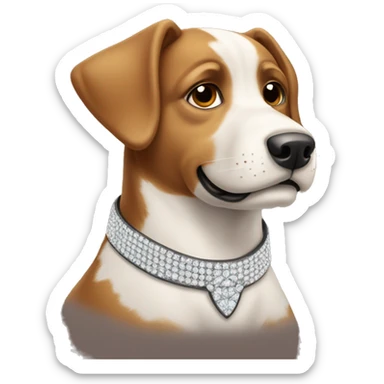 Perro marrón con collar de diamantes sticker