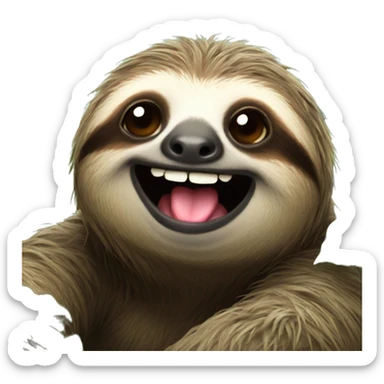 sloth with happy fae sticker