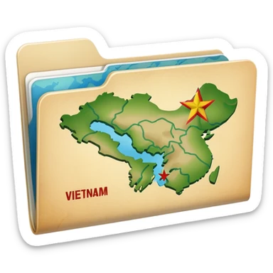 folder with map of vietnam inside sticker