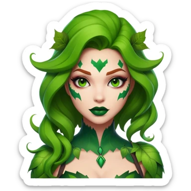 poison ivy fortnite skin with green lips  sticker