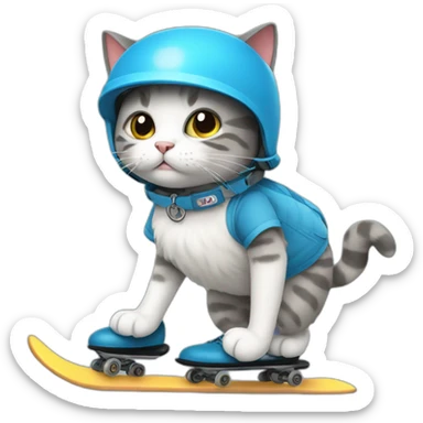 Un gato en patineta sticker