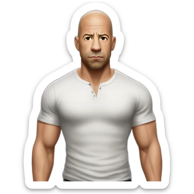 actor vin diesel serious real half body sticker