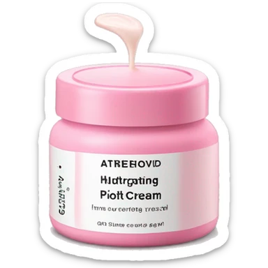 hydrating pink cream pot with label sticker