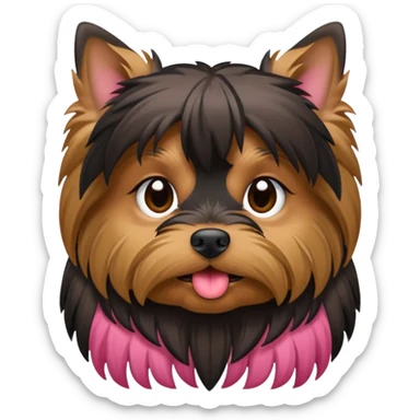 Yorkshire terrier na privada sentado fazer poop sticker