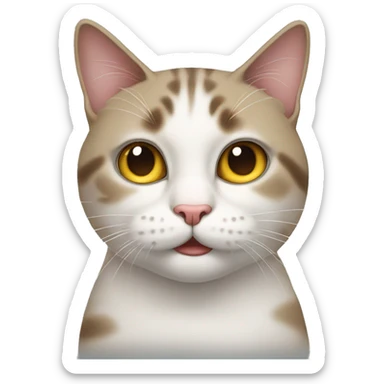 cat whit squint  sticker