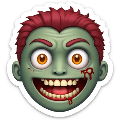 Faça um emoji de uma zumbi com o cabelo loiro escuro sticker