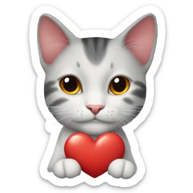 The cat’s red paws show the heart sticker