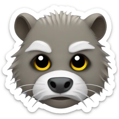 A coypu with a Batman mask sticker