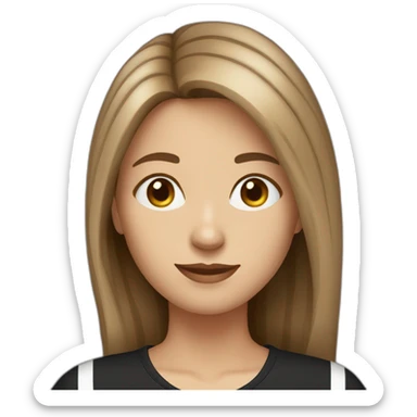 long light brown hair woman wearing black stripy t-shirt sticker