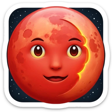 red moon sticker