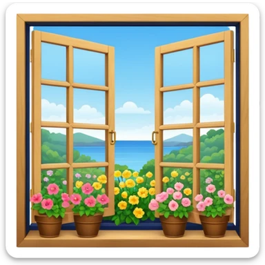 A beautiful navy open window sticker