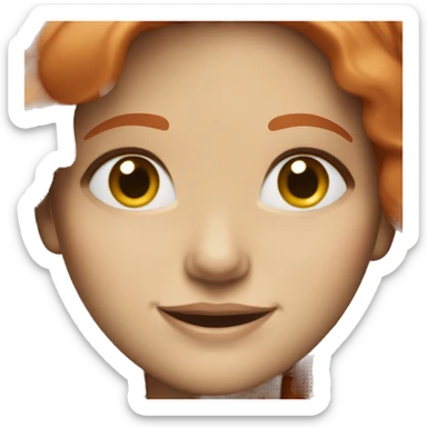 smiling girl with red hair, light skin and blue eyes sticker
