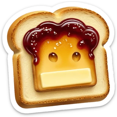toast with jam and butter sticker