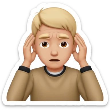 Ignoring face with hands on ears like they can’t hear you sticker