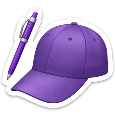 A plastic brown ball cap and the long rectangle purple. (With a pen) And looks like a BFDI style sticker