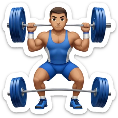 powerlifter with blue shorts perfoming deadlift sticker