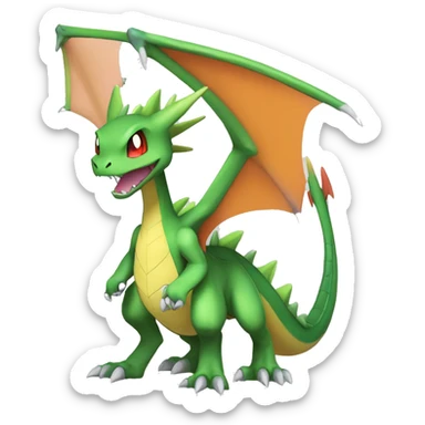 Anthro Cool Edgy Fakemon-Pokémon-Flygon-Charizard-Spyro-Fantasy-Creature With Full Body Detailed High Quality sticker