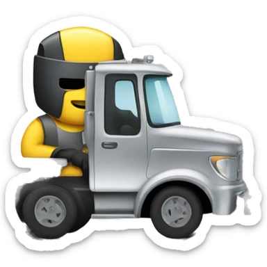 MIG Welding on metal truck sticker