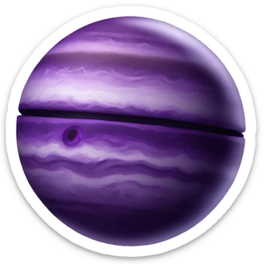 Purple planet with similar features of Jupiter and saturn , realistic with no face, theme of love sticker