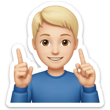 Happy person making a middle finger on both hands sticker