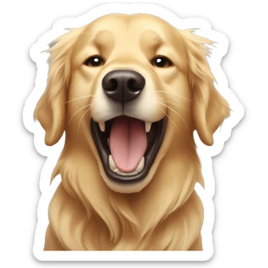 one golden retriever scream "goal!" with text sticker