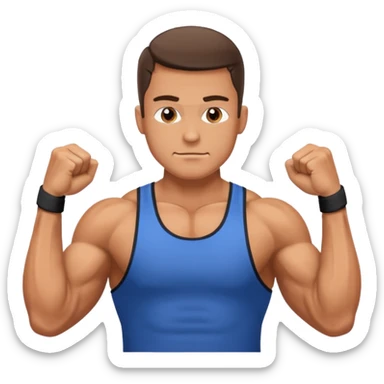 guy working outarms sticker