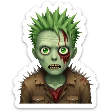zumbi com cabelo espetado sticker