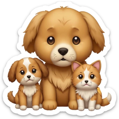 a teddy and a cute dog and cat crying sticker
