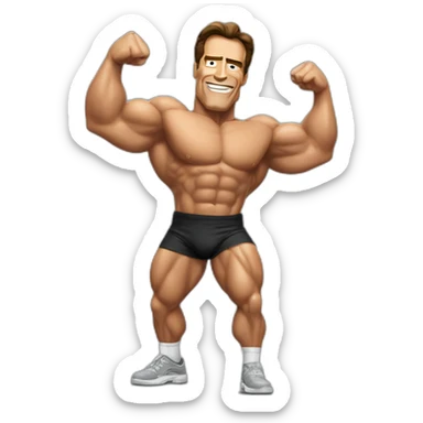 arnold schwarzenegger doing just do it pose sticker