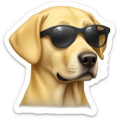 yellow Labrador wearing sunglasses sticker