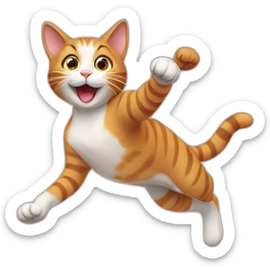 cat leaping sticker