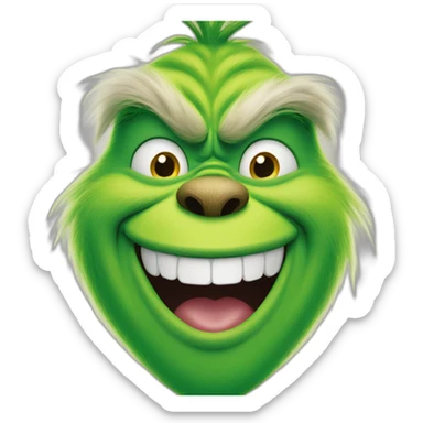 Grinch face smiling sticker