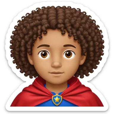 8 years old boy, mix Moluccan and Cape Verde, curly hair, brown skinned sticker